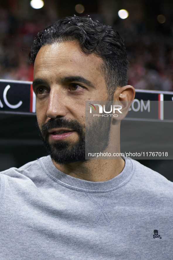 Ruben Amorim, Head Coach of Sporting CP, looks on prior to the Liga Portugal Betclic match between SC Braga and Sporting CP at Estadio Munic...