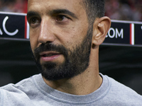 Ruben Amorim, Head Coach of Sporting CP, looks on prior to the Liga Portugal Betclic match between SC Braga and Sporting CP at Estadio Munic...