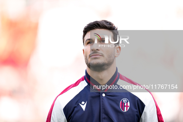 Riccardo Orsolini of Bologna FC looks on during the Serie A Enilive match between AS Roma and Bologna FC at Stadio Olimpico on November 10,...