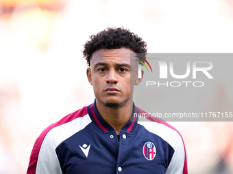 Dan Ndoye of Bologna FC looks on during the Serie A Enilive match between AS Roma and Bologna FC at Stadio Olimpico on November 10, 2024 in...