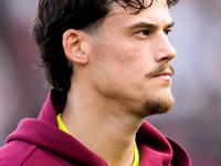 Mile Svilar of AS Roma looks on during the Serie A Enilive match between AS Roma and Bologna FC at Stadio Olimpico on November 10, 2024 in R...