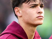 Niccolo' Pisilli of AS Roma looks on during the Serie A Enilive match between AS Roma and Bologna FC at Stadio Olimpico on November 10, 2024...