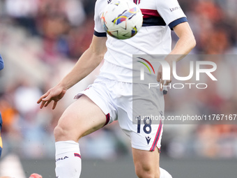 Tommaso Pobega of Bologna FC during the Serie A Enilive match between AS Roma and Bologna FC at Stadio Olimpico on November 10, 2024 in Rome...