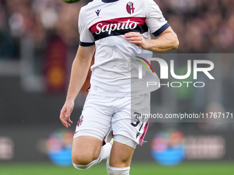 Sam Beukema of Bologna FC during the Serie A Enilive match between AS Roma and Bologna FC at Stadio Olimpico on November 10, 2024 in Rome, I...