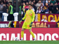 Mile Svilar of AS Roma during the Serie A Enilive match between AS Roma and Bologna FC at Stadio Olimpico on November 10, 2024 in Rome, Ital...