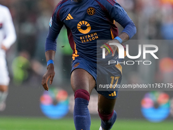 Manu Kone' of AS Roma during the Serie A Enilive match between AS Roma and Bologna FC at Stadio Olimpico on November 10, 2024 in Rome, Italy...