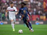 Manu Kone' of AS Roma during the Serie A Enilive match between AS Roma and Bologna FC at Stadio Olimpico on November 10, 2024 in Rome, Italy...