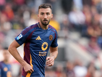 Bryan Cristante of AS Roma looks on during the Serie A Enilive match between AS Roma and Bologna FC at Stadio Olimpico on November 10, 2024...