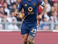 Gianluca Mancini of AS Roma during the Serie A Enilive match between AS Roma and Bologna FC at Stadio Olimpico on November 10, 2024 in Rome,...