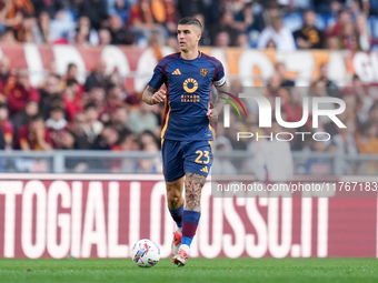 Gianluca Mancini of AS Roma during the Serie A Enilive match between AS Roma and Bologna FC at Stadio Olimpico on November 10, 2024 in Rome,...