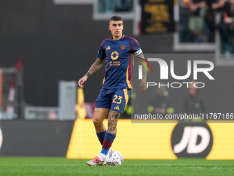 Gianluca Mancini of AS Roma during the Serie A Enilive match between AS Roma and Bologna FC at Stadio Olimpico on November 10, 2024 in Rome,...