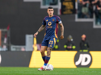 Gianluca Mancini of AS Roma during the Serie A Enilive match between AS Roma and Bologna FC at Stadio Olimpico on November 10, 2024 in Rome,...