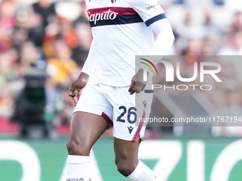 Jhon Lucumi of Bologna FC during the Serie A Enilive match between AS Roma and Bologna FC at Stadio Olimpico on November 10, 2024 in Rome, I...