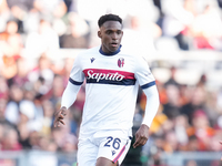 Jhon Lucumi of Bologna FC looks on during the Serie A Enilive match between AS Roma and Bologna FC at Stadio Olimpico on November 10, 2024 i...