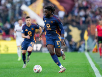 Manu Kone' of AS Roma during the Serie A Enilive match between AS Roma and Bologna FC at Stadio Olimpico on November 10, 2024 in Rome, Italy...