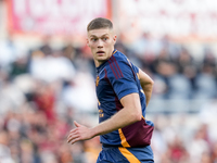 Artem Dovbyk of AS Roma looks on during the Serie A Enilive match between AS Roma and Bologna FC at Stadio Olimpico on November 10, 2024 in...