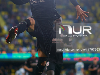 Ilias Akhomach of Villarreal CF celebrates after scoring the team's first goal during the LaLiga EA Sports match between Villarreal CF and D...