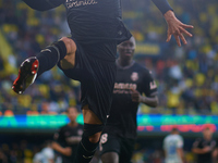 Ilias Akhomach of Villarreal CF celebrates after scoring the team's first goal during the LaLiga EA Sports match between Villarreal CF and D...