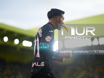 Ilias Akhomach of Villarreal CF celebrates after scoring the team's first goal during the LaLiga EA Sports match between Villarreal CF and D...