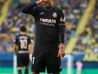 Ilias Akhomach of Villarreal CF celebrates after scoring the team's first goal during the LaLiga EA Sports match between Villarreal CF and D...