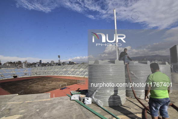 The largest shelter for displaced people is established at Beirut Sports City to accommodate more than a thousand displaced people in Beirut...