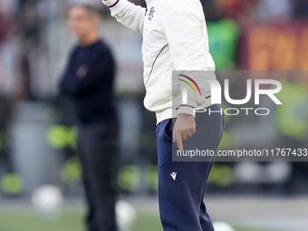 Vincenzo Italiano head coach of Bologna FC gestures during the Serie A Enilive match between AS Roma and Bologna FC at Stadio Olimpico on No...