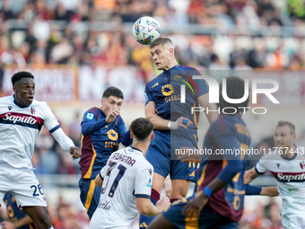 Artem Dovbyk of AS Roma during the Serie A Enilive match between AS Roma and Bologna FC at Stadio Olimpico on November 10, 2024 in Rome, Ita...