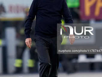 Ivan Juric head coach of AS Roma looks on during the Serie A Enilive match between AS Roma and Bologna FC at Stadio Olimpico on November 10,...