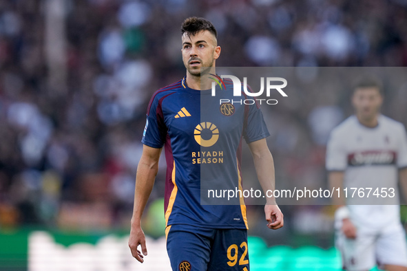 Stephan El Shaarawy of AS Roma during the Serie A Enilive match between AS Roma and Bologna FC at Stadio Olimpico on November 10, 2024 in Ro...