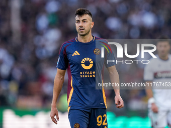 Stephan El Shaarawy of AS Roma during the Serie A Enilive match between AS Roma and Bologna FC at Stadio Olimpico on November 10, 2024 in Ro...