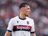 Sam Beukema of Bologna FC looks on during the Serie A Enilive match between AS Roma and Bologna FC at Stadio Olimpico on November 10, 2024 i...