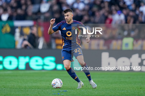 Stephan El Shaarawy of AS Roma during the Serie A Enilive match between AS Roma and Bologna FC at Stadio Olimpico on November 10, 2024 in Ro...