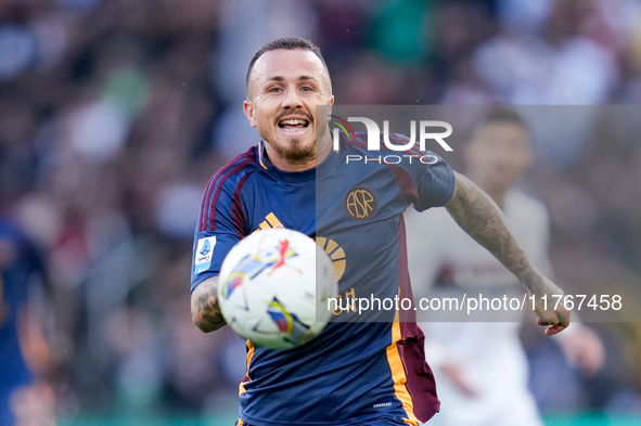 Angelino of AS Roma during the Serie A Enilive match between AS Roma and Bologna FC at Stadio Olimpico on November 10, 2024 in Rome, Italy. 