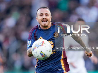 Angelino of AS Roma during the Serie A Enilive match between AS Roma and Bologna FC at Stadio Olimpico on November 10, 2024 in Rome, Italy....