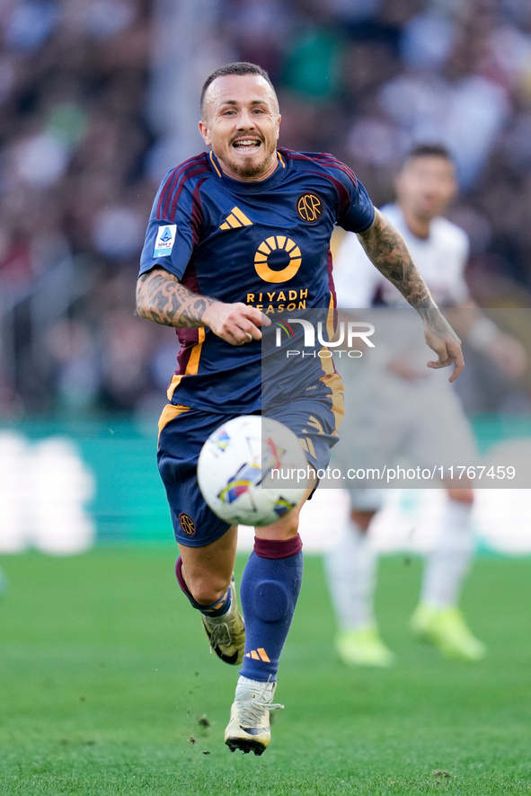 Angelino of AS Roma during the Serie A Enilive match between AS Roma and Bologna FC at Stadio Olimpico on November 10, 2024 in Rome, Italy. 