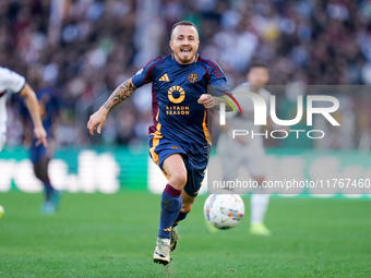 Angelino of AS Roma during the Serie A Enilive match between AS Roma and Bologna FC at Stadio Olimpico on November 10, 2024 in Rome, Italy....