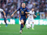 Angelino of AS Roma during the Serie A Enilive match between AS Roma and Bologna FC at Stadio Olimpico on November 10, 2024 in Rome, Italy....