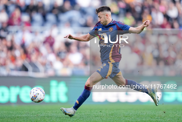 Stephan El Shaarawy of AS Roma during the Serie A Enilive match between AS Roma and Bologna FC at Stadio Olimpico on November 10, 2024 in Ro...