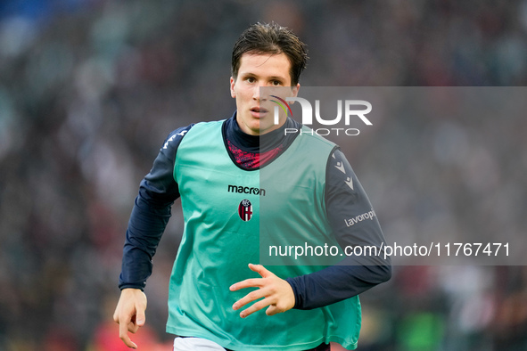 Giovanni Fabbian of Bologna FC looks on during the Serie A Enilive match between AS Roma and Bologna FC at Stadio Olimpico on November 10, 2...