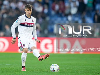 Juan Miranda of Bologna FC during the Serie A Enilive match between AS Roma and Bologna FC at Stadio Olimpico on November 10, 2024 in Rome,...