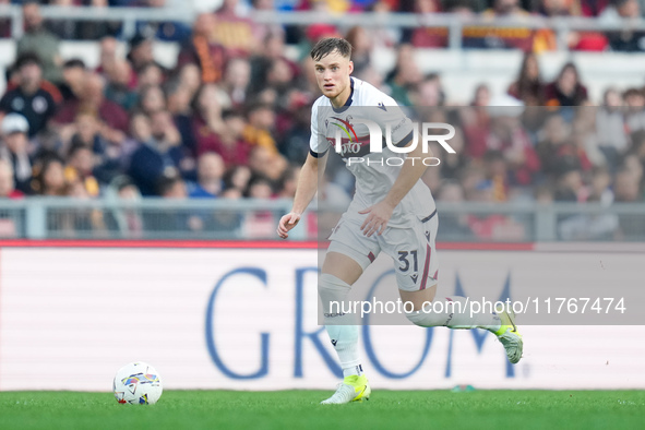 Sam Beukema of Bologna FC during the Serie A Enilive match between AS Roma and Bologna FC at Stadio Olimpico on November 10, 2024 in Rome, I...