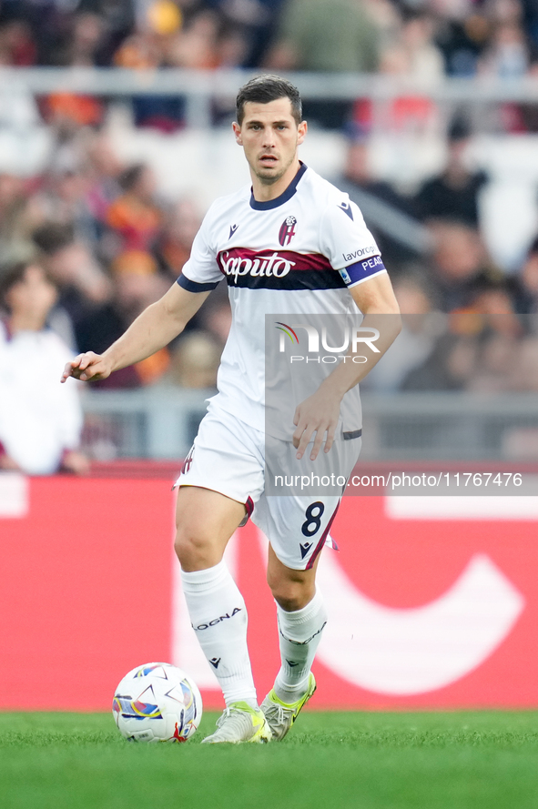 Remo Freuler of Bologna FC during the Serie A Enilive match between AS Roma and Bologna FC at Stadio Olimpico on November 10, 2024 in Rome,...