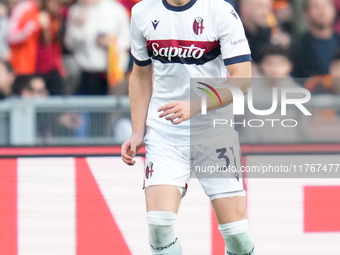 Sam Beukema of Bologna FC during the Serie A Enilive match between AS Roma and Bologna FC at Stadio Olimpico on November 10, 2024 in Rome, I...