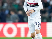 Juan Miranda of Bologna FC during the Serie A Enilive match between AS Roma and Bologna FC at Stadio Olimpico on November 10, 2024 in Rome,...