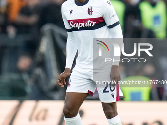 Jhon Lucumi of Bologna FC during the Serie A Enilive match between AS Roma and Bologna FC at Stadio Olimpico on November 10, 2024 in Rome, I...