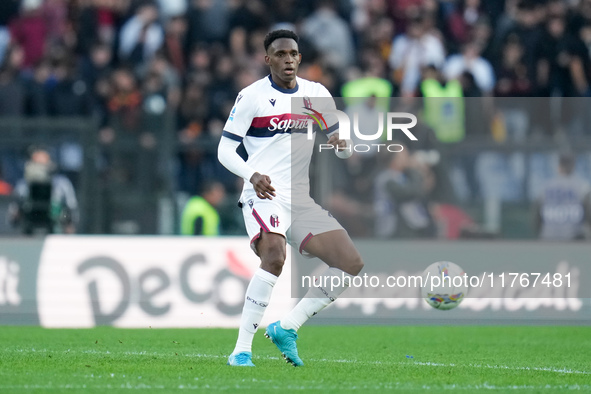 Jhon Lucumi of Bologna FC during the Serie A Enilive match between AS Roma and Bologna FC at Stadio Olimpico on November 10, 2024 in Rome, I...