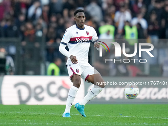 Jhon Lucumi of Bologna FC during the Serie A Enilive match between AS Roma and Bologna FC at Stadio Olimpico on November 10, 2024 in Rome, I...