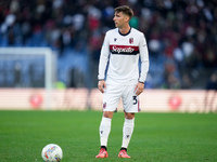 Juan Miranda of Bologna FC during the Serie A Enilive match between AS Roma and Bologna FC at Stadio Olimpico on November 10, 2024 in Rome,...