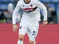 Juan Miranda of Bologna FC during the Serie A Enilive match between AS Roma and Bologna FC at Stadio Olimpico on November 10, 2024 in Rome,...