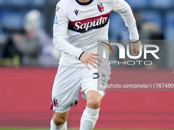 Juan Miranda of Bologna FC during the Serie A Enilive match between AS Roma and Bologna FC at Stadio Olimpico on November 10, 2024 in Rome,...